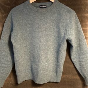 Uniqlo Vintage 100% Lambs Wool Blue Gray Toned Crew Neck Sweater